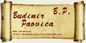 Budimir Paovica vizit kartica